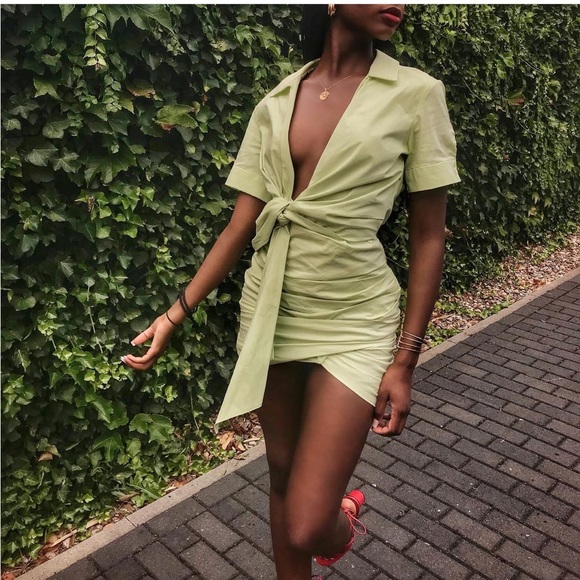 Zara mint green knot dress - Picture 7 of 13